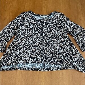 Jones New York Vintage Lightweight Sweater Leopard Print, 3/4 Sleeves, Sz S